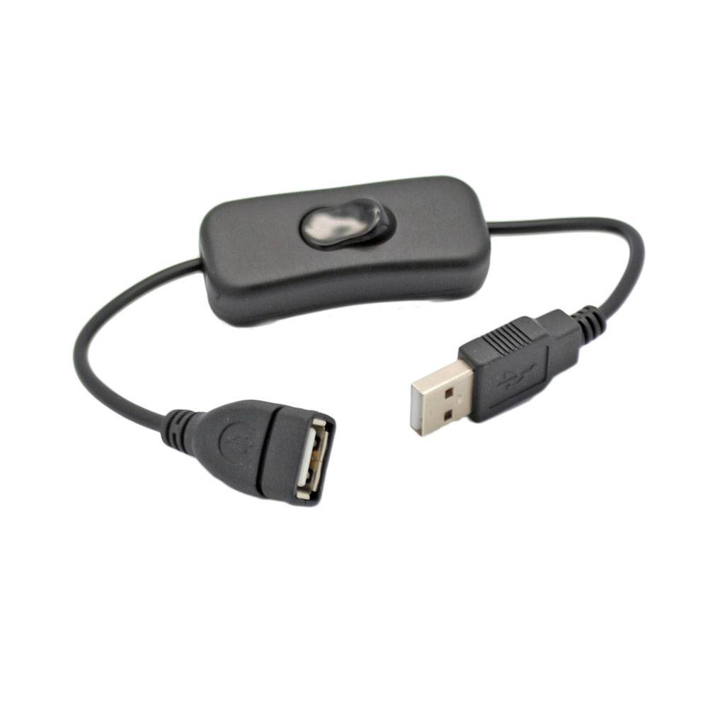 Kabel USB A Stecker-Buchse Strom Schalter
