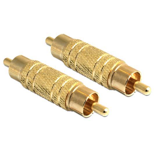 Kabel Delock Cinch auf Cinch Adapter m/m gold