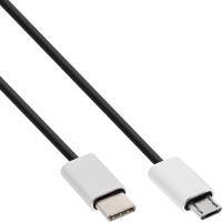USB2 InLine USB 2.0 Kabel Typ C Stecker an Micro-B Stecker schwarz/Alu fl