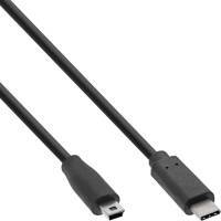 USB2 USB 2.0 Kabel USB-C Stecker an Mini-B Stecker (5pol.) schwarz 5