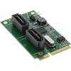 Cardreader Mini-PCIe 2.0 Karte 2x SATA 6Gb/s RAID 0,1,SPAN