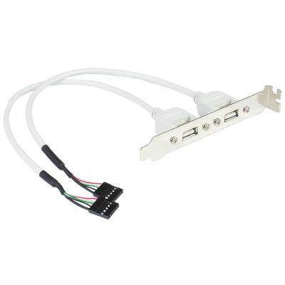 USB 2.0 Slotblech-Adapter 2-fach 2x 5pol Anschluss intern