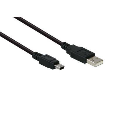 Anschlusskabel USB 2.0 Stecker A an Stecker Mini B 5-pin schwarz 5m Good Connections®