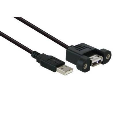 USB 2.0 Verlängerungskabel Stecker A an Einbaubuchse A 1,5m