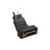 HDMI-DVI Adapter 19pol St auf 24+1 Bu mit 180° Winkel vergoldet