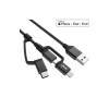 InLine 3-in1 USB Kabel Micro-USB Lightning USB-C schwarz/Alu 1,5m MF