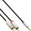 Kabel Cinch Slim Audio Klinke 3,5mm ST an 2x Cinch ST 0,5m