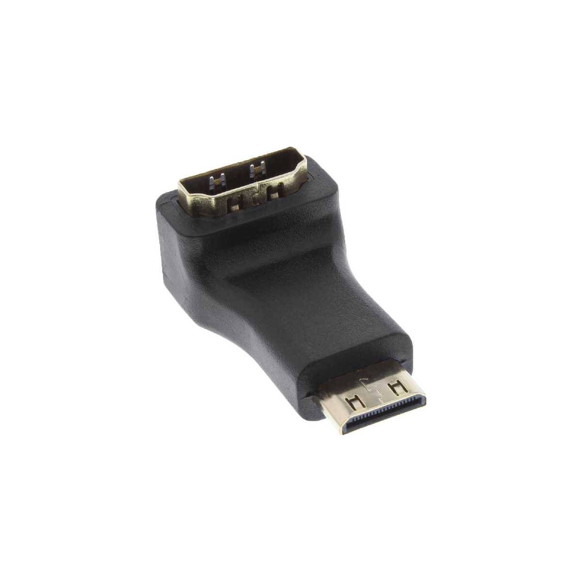 HDMI Adapter HDMI A Buchse auf Mini HDMI C Stecker gewinkelt 4K