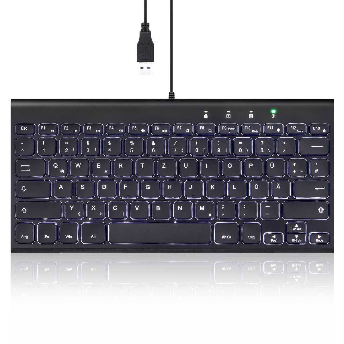PERIBOARD-429 DE kabelgebunden USB Mini Tastatur mit Hintergrund