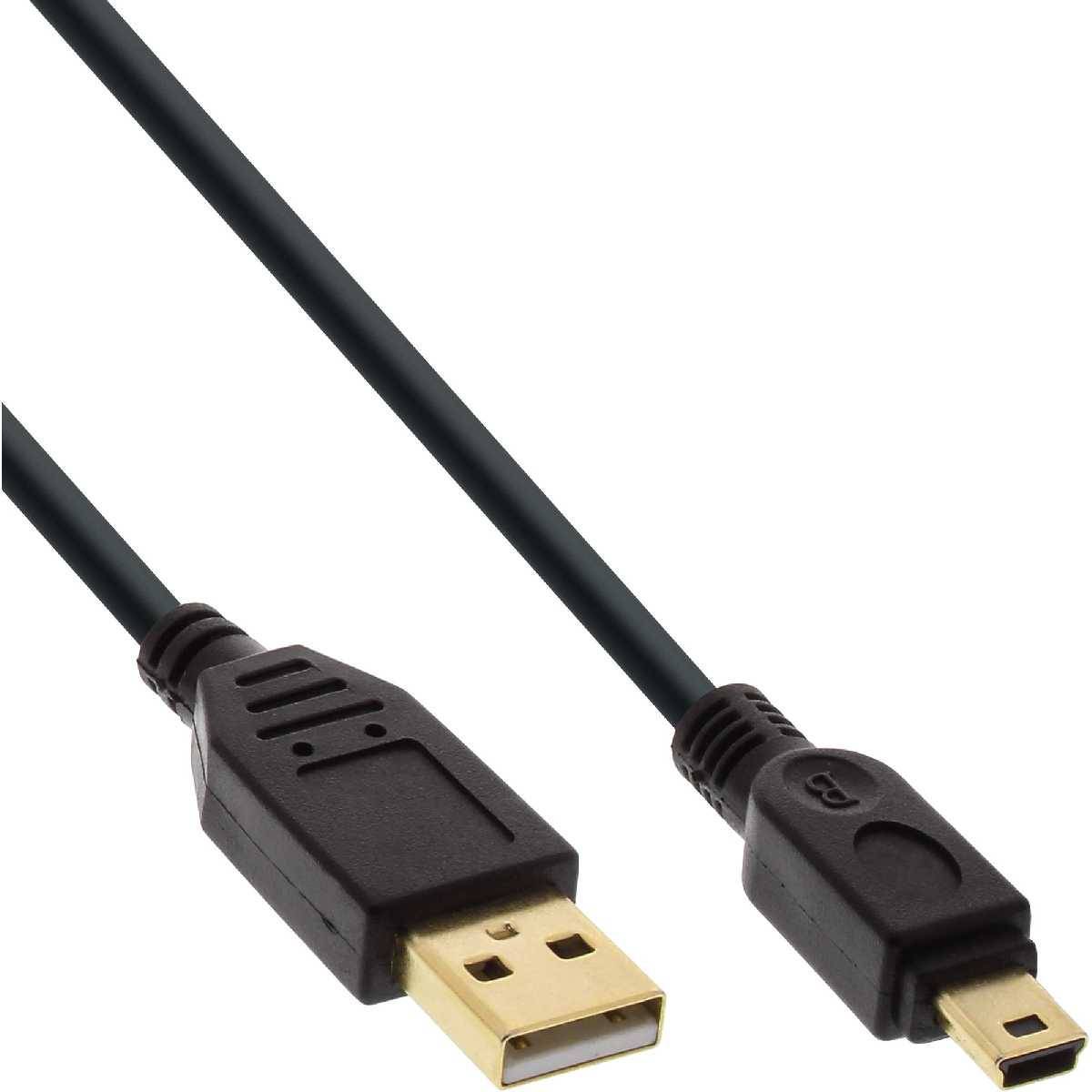 USB2 InLine USB 2.0 Mini-Kabel USB A Stecker an MiniB Stecker (5pol.) schwarz