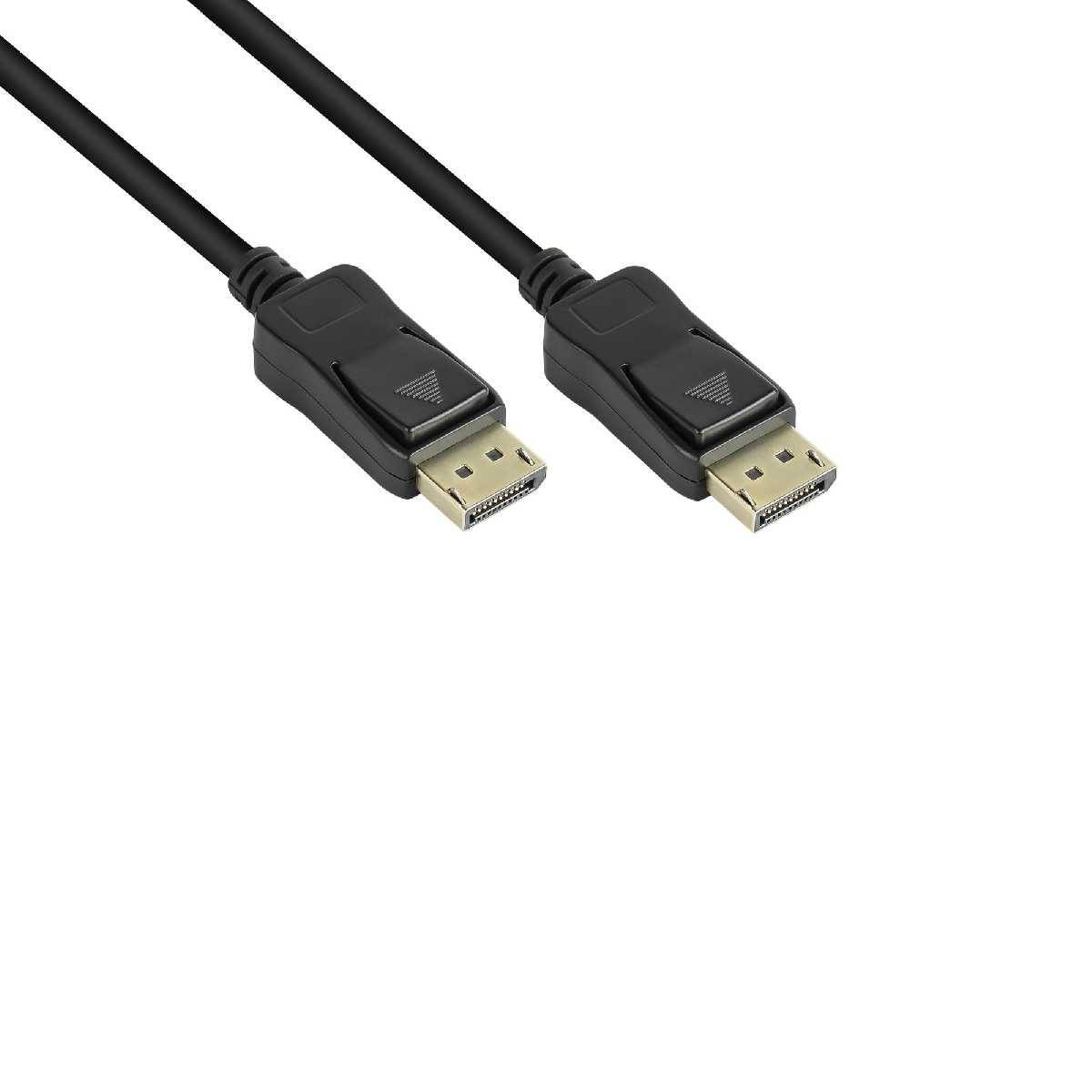 Anschlusskabel DisplayPort 1.2 Stecker inkl. Verriegelungsschutz schwarz,