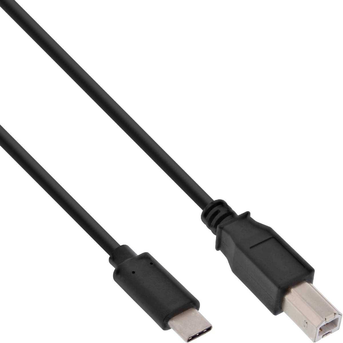 USB2 USB 2.0 Kabel USB-C Stecker an B Stecker schwarz 1,5m