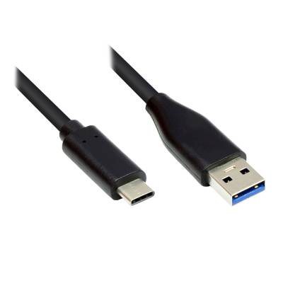 Anschlusskabel USB 3.0 USB 3.0 A Stecker an USB-C™ Stecker CU schwarz 3m Good Connections®