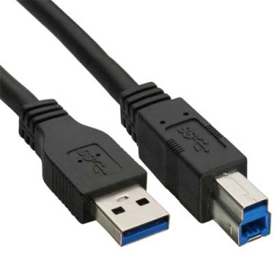 InLine® USB 3.0 Kabel A an B schwarz 2m