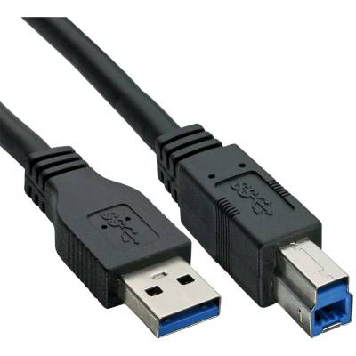 InLine® USB 3.0 Kabel A an B schwarz 0,5m