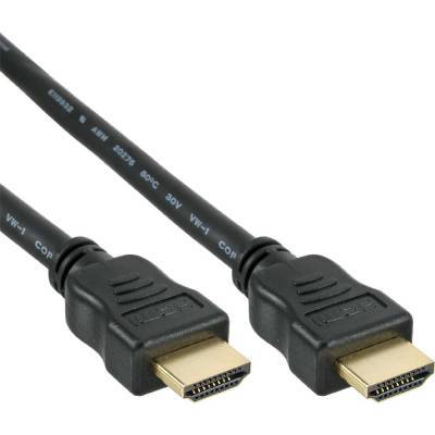 InLine® HDMI Kabel HDMI-High Speed mit Ethernet Stecker / Stecker schwarz / gold 0,5m