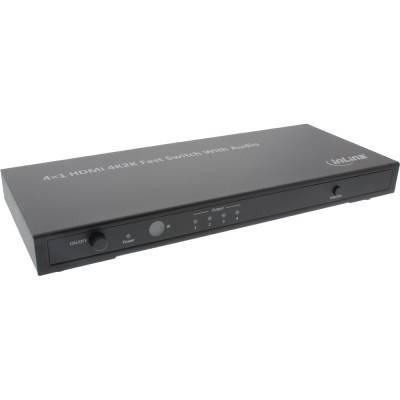 InLine® HDMI Switch/Umschalter 4-fach 4Kx2K kompatibel mit Audio out