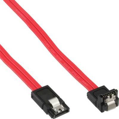 SATA 6Gb/s Kabel InLine® mit Lasche gewinkelt 0,5m für SSD / HDD