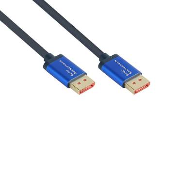 DisplayPort 1.4 SmartFLEX Kabel 8K UHD-2 / 4K UHD Aluminiumgehäuse CU dunkelblau 3m Good Conne