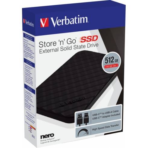 SSD 512GB Verbatim Store \'n\' Go USB
