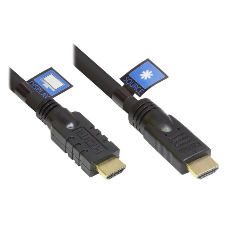 Anschlusskabel HDMI 2.0 4K / UHD @60Hz AKTIV (Redmere Chipsatz) vergold