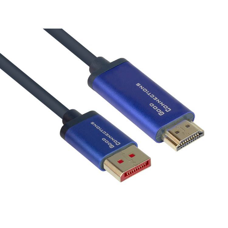 DisplayPort 1.4 an HDMI 2.0 SmartFLEX Kabel 4K UHD @60Hz Aluminiumgehäuse
