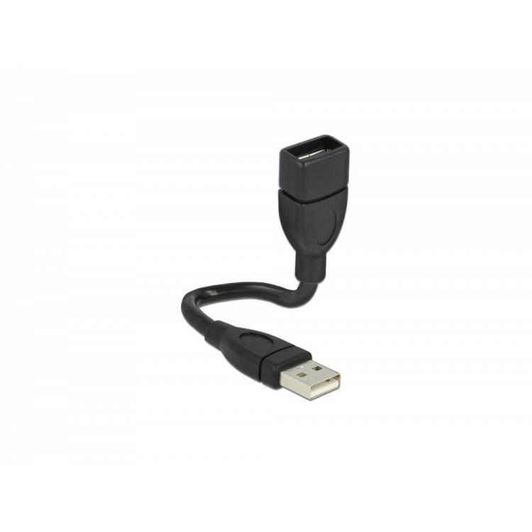 Delock USB Verlängerung A auf A St/Bu 0.15m ShapeCable sw
