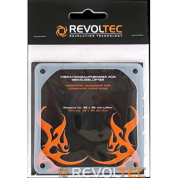 Revoltec® Vibrationsaufnehmer für Gehäuselüfter 80x80mm