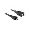 Delock USB Kabel A auf Micro-B OTG Bu/St 0.50m sw