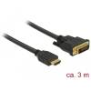 HDMI an DVI 24+1 Kabel bidirektional schwarz 3m Delock [85655]