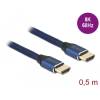 High Speed HDMI Kabel 48 Gbps 8K 60 Hz blau 0,5 m zertifiziert Deloc