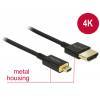 Delock HDMI Kabel Ethernet A auf micro D Stecker auf Stecker 1.00m 3D 4K