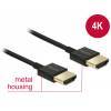 Delock HDMI Kabel Ethernet A auf A Stecker auf Stecker 2.00m 3D 4K slim