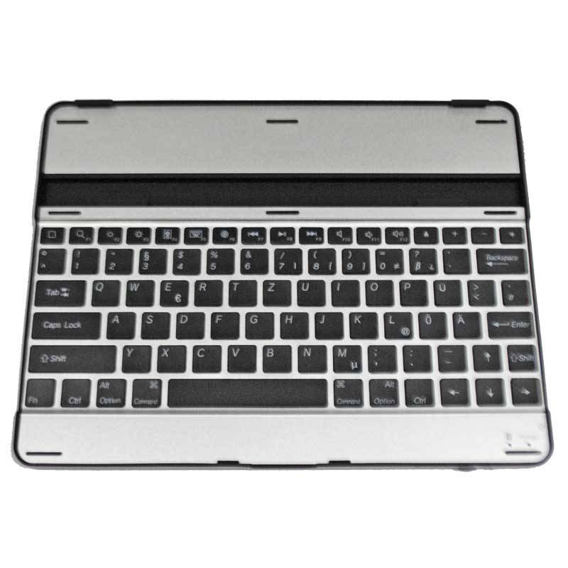 Tastatur Bluetooth iPad Alu Cover silber
