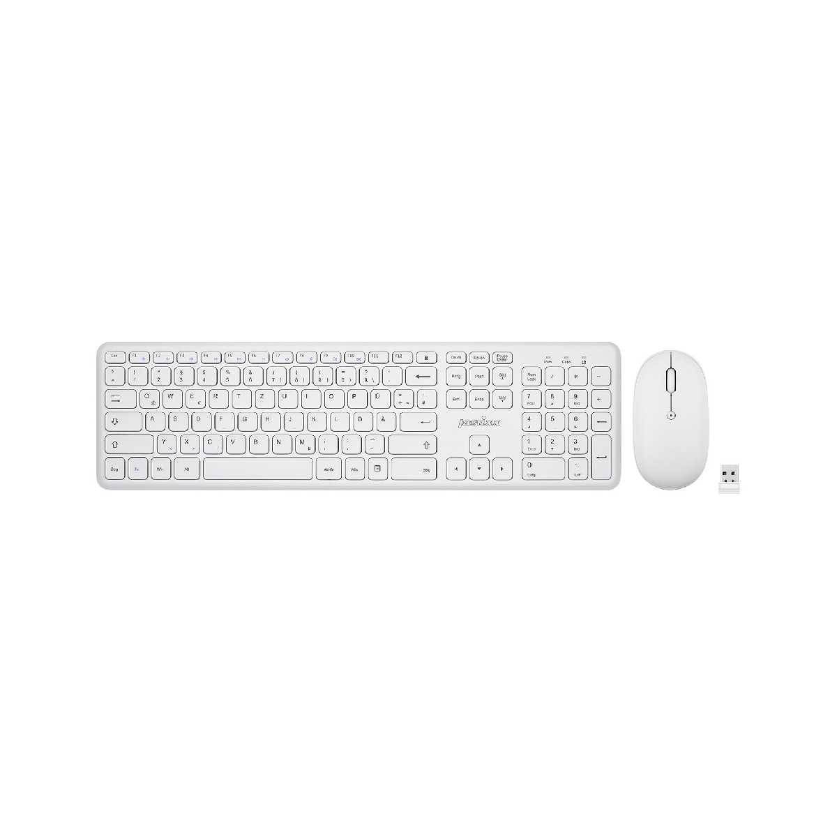 Perixx PERIDUO-610 W DE Tastatur- und Maus-Set kabellos weiß