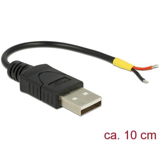 USB2 Delock USB 2.0 Kabel Typ-A Stecker an 2x offene Kabelenden Strom für R