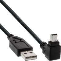 USB2 USB 2.0 Mini-Kabel Stecker A an Mini-B Stecker (5pol.) oben abgew