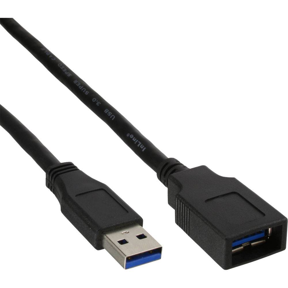 USB3.0 Verlängerung 2m Inline schwar