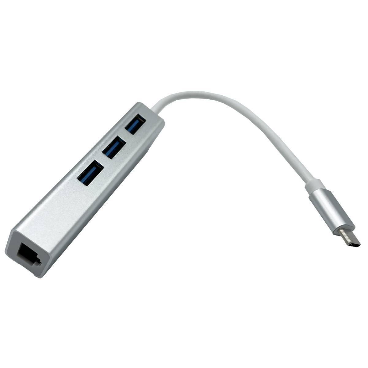USB2 HUB USB-C 3x USB/RJ45 LAN Alu Treiber