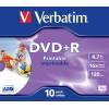 Rohling DVD+R 4,7 Verbatim 16x PS 10er JC