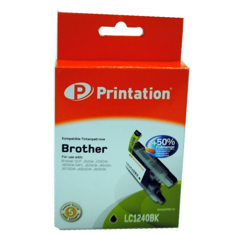 kompatible Tinte Brother LC1240BK Black Printation