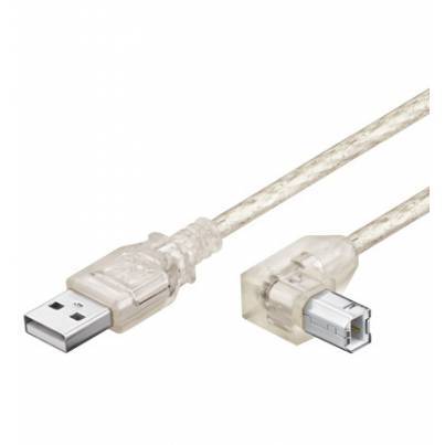 USB2 A-B Winkel Kabel 2.0m transpar.