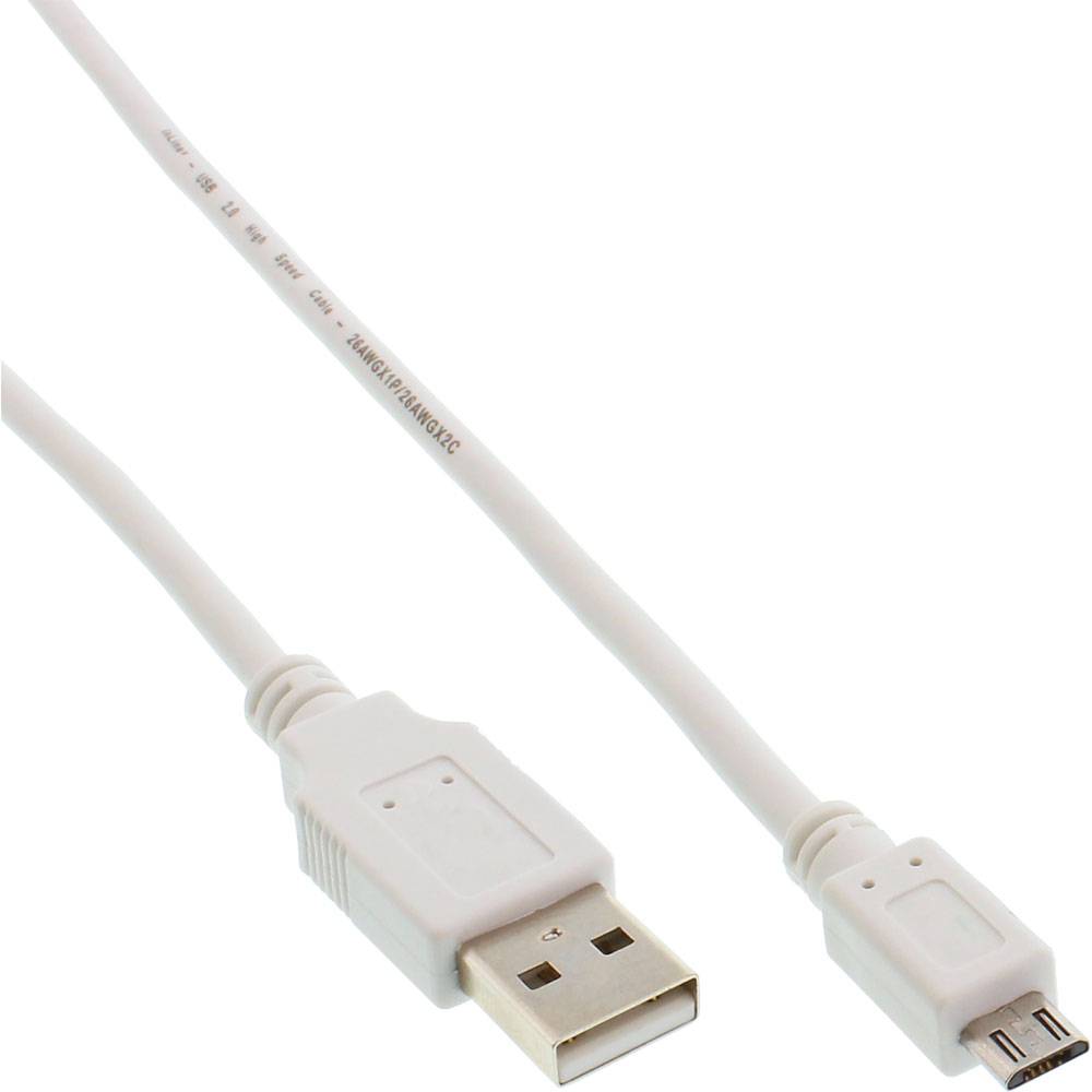 USB-A auf micro B 0.5m weiß Inline