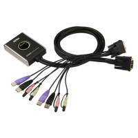 Umschalter 2f KVM DVI USB Audio ATE