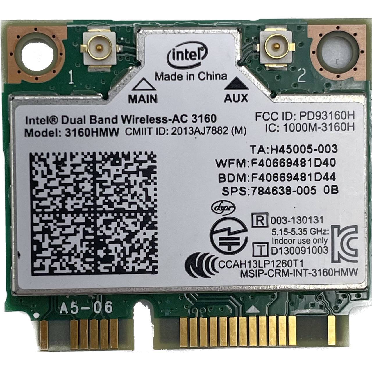 Intel 3160HMW Mini PCI-E WLAN AC