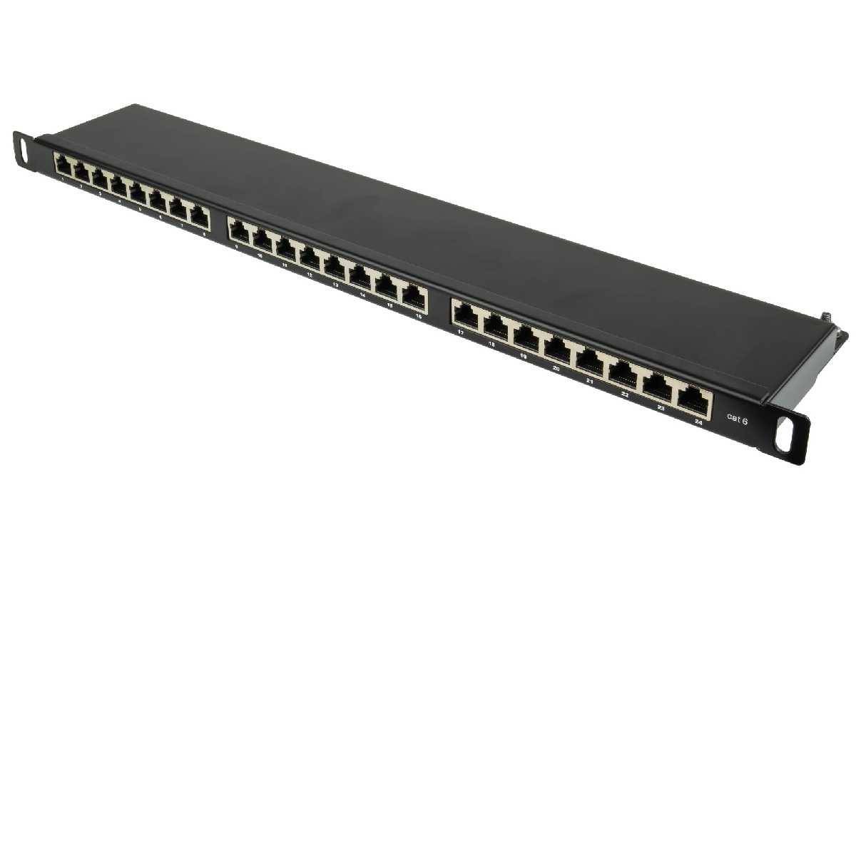 CAT6 Patchpanel 24-fach 19\" 0,5HE