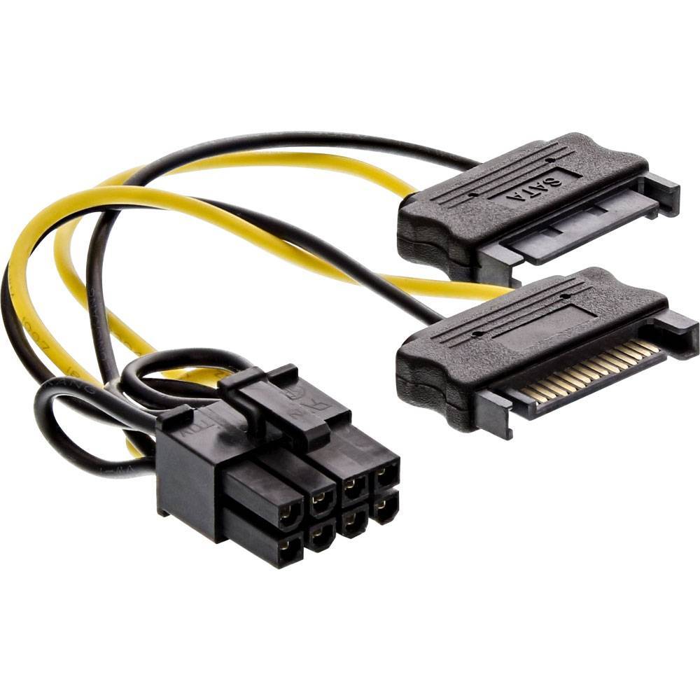 Stromadapter 2xSATA auf PCIe 8pin
