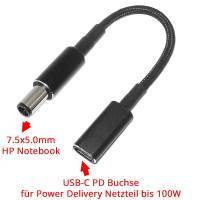 USB-C PD Buchse auf 7.4x5.0mm HP Kabel 100W