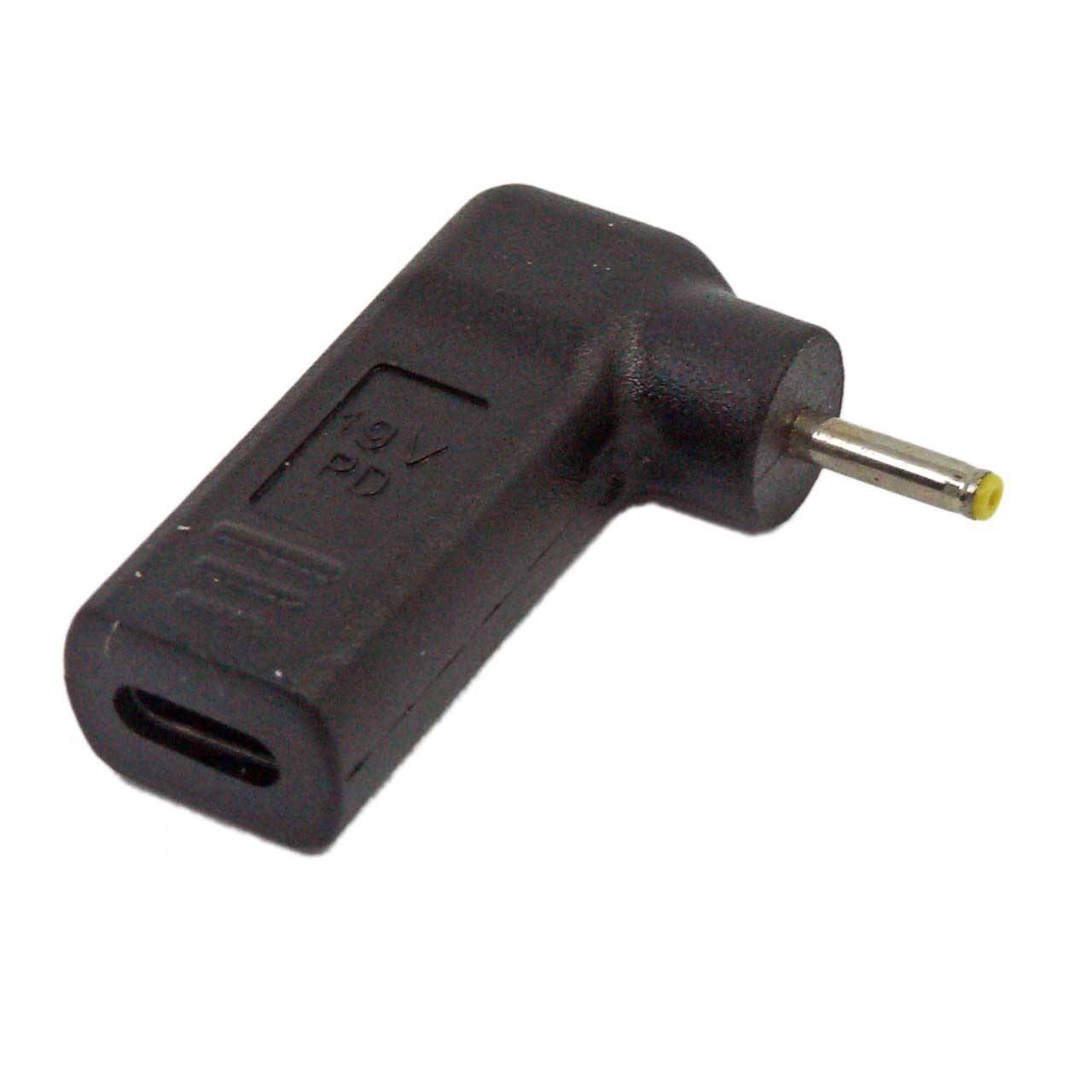 USB-C PD Buchse auf 2.5x0.7mm 90° 65W Adapter