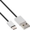 USB2 USB 2.0 Kabel USB-C Stecker an A Stecker schwarz/Alu flexibel,
